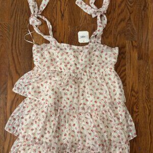 pink and white ruffle dress